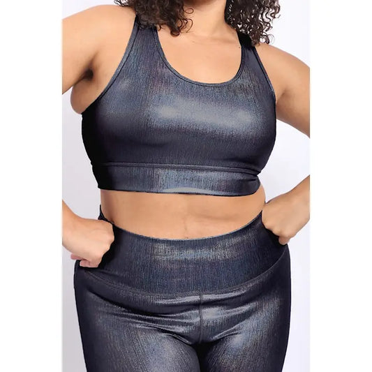 Slam Athletic Curvy Plus Collection Plus Holographic Racerback Sports (Bra Only)