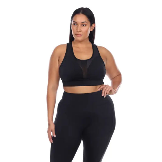 Slam Athletic Curvy Plus Collection Mesh Racer Back Sports Bra & Leggings Set
