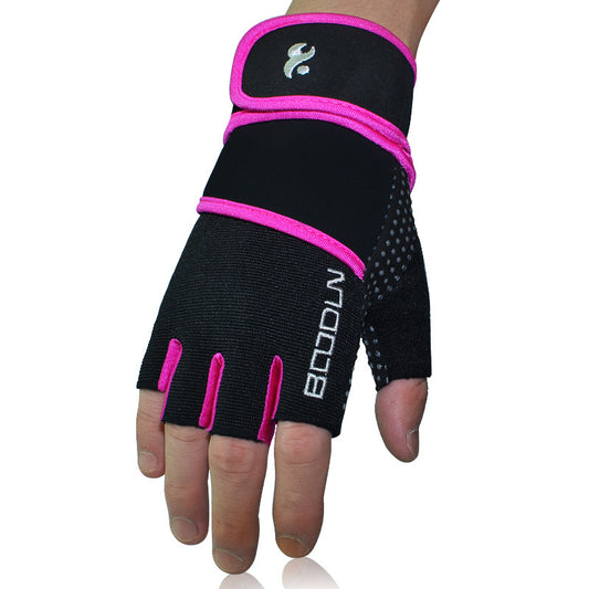 Ultra Pink & Black Gym Gloves for Her