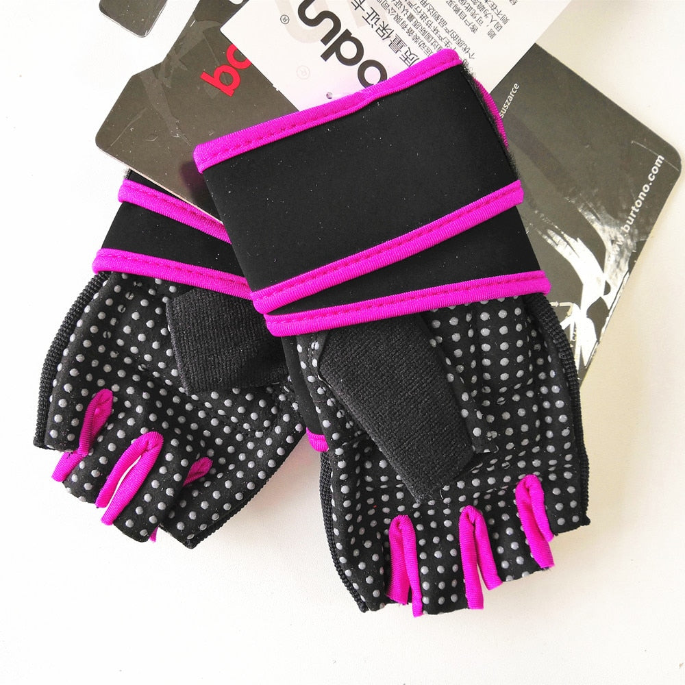 Ultra Pink & Black Gym Gloves for Her