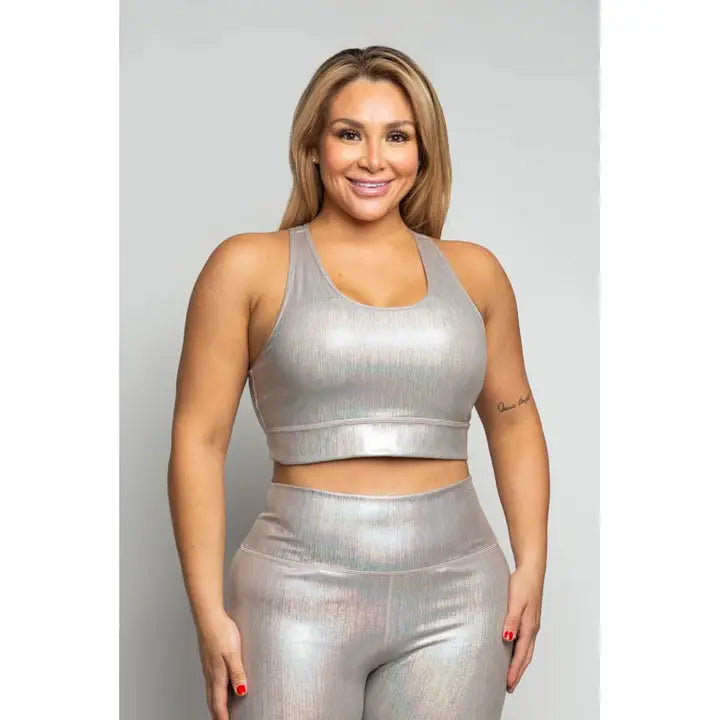 Slam Athletic Curvy Plus Collection Plus Holographic Racerback Sports (Bra Only)