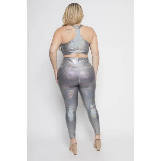 Slam Athletic Curvy Plus Collection Plus Holographic Racerback Sports (Legging Only)