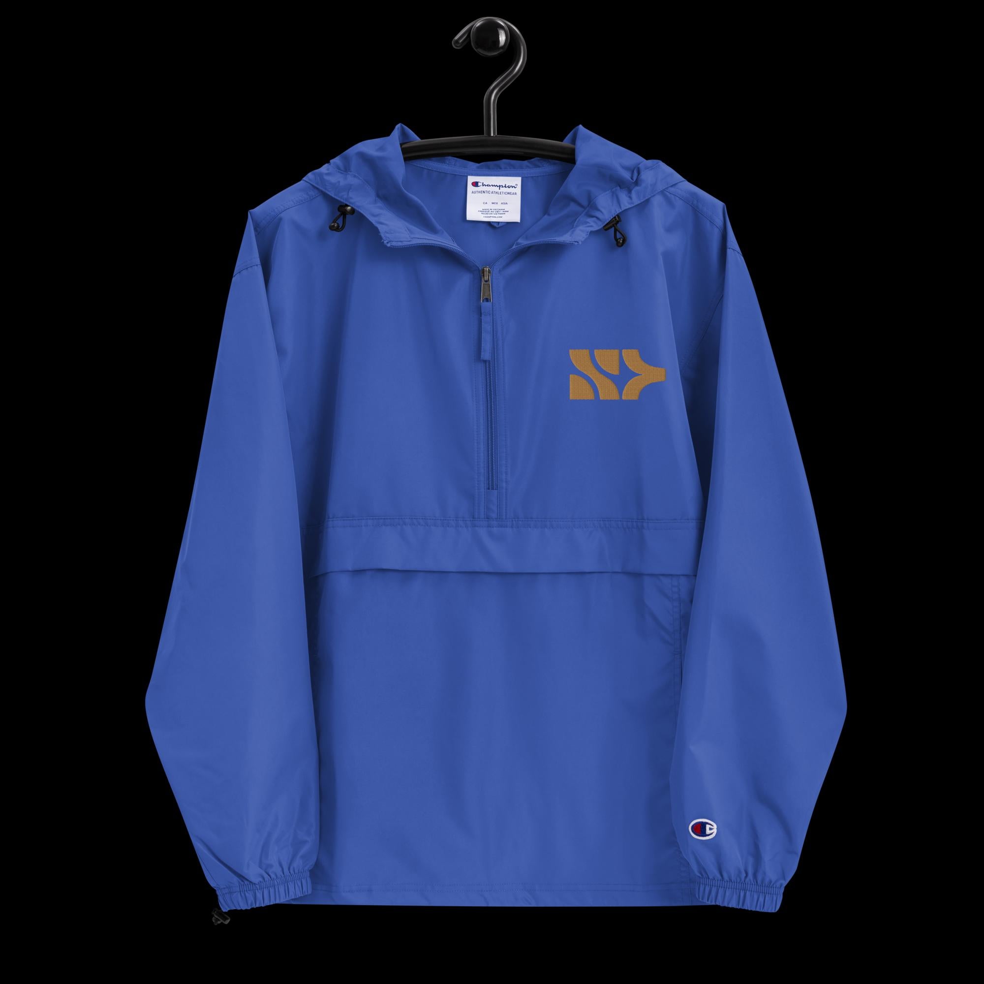 Champion / ジャケット/--/ポリエステル/BLU Embroidered Champion Packable Jacket – Slam Athletic Wear LLC