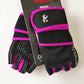 Ultra Pink & Black Gym Gloves for Her